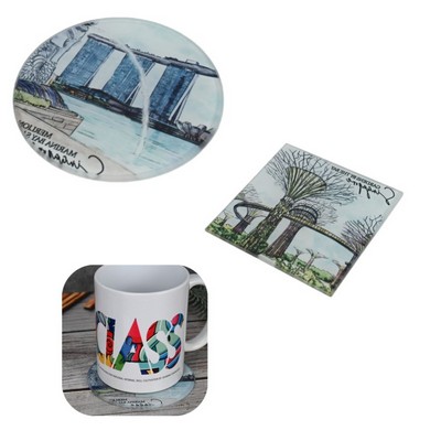 4" Full Color Printed Glass Coaster