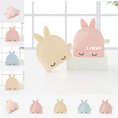 Infant Beanie with Eyelash Pattern for Newborns 0-6 Months