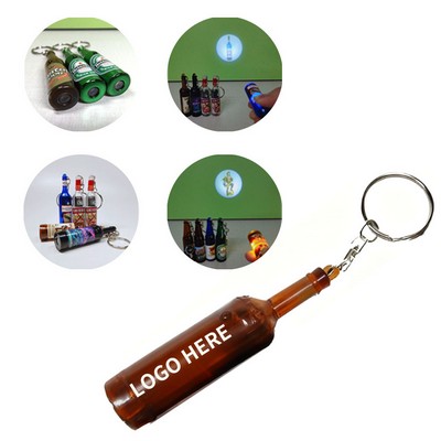 Mini Bottle-Shaped LED Projector Keychain