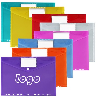 Transparent File Envelope with Snap Closure and Label Slot
