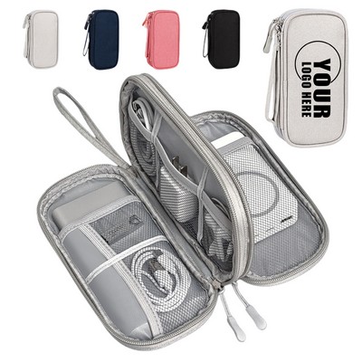 Handheld Double Layer Digital Accessories Organizer Bag