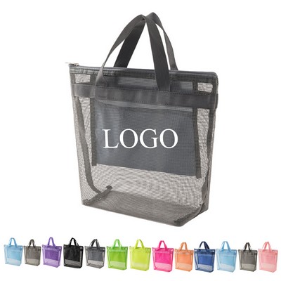 Tear-Resistant Mesh Pocketbeach Family Tote Bag