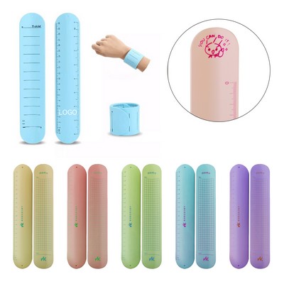 Silicone Memo Pad Slap Bracelet with Ruler