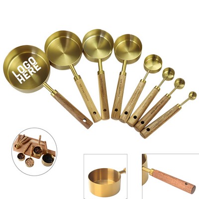 Measuring Cup Set With Wooden Handle