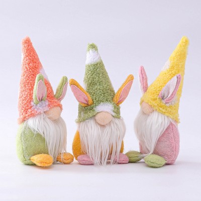 Easter Bunny & Carrot Gnome Plush Handmade Faceless Swedish Tomte Elf Festive Spring Rabbit