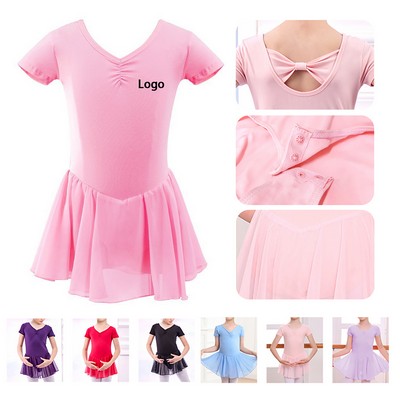 Girls Ballet Leotards with Skirt Toddler Hollow Back Dance Dress Combo