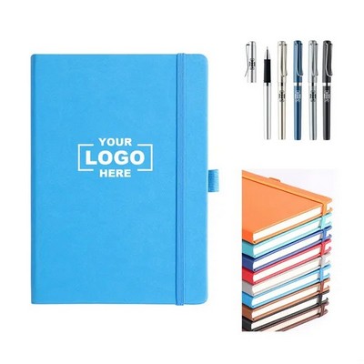 5.6" x 8.2" PU Business Notebook With Pen