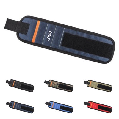 3-Row Magnetic Tool Wristband W/ 9 Strong Magnets & Pocket