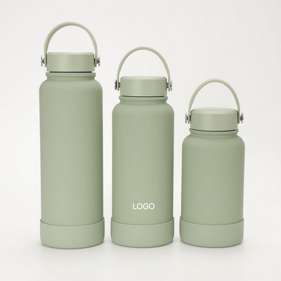1L Large Capacity Insulated Sports Bottle Outdoor Vacuum Flask Anti-Slip Bottom