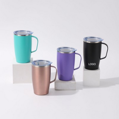 Insulated Stainless Steel Desk Mug 304 Food-Grade Large Capacity Office Coffee Cup Vacuum Sealed