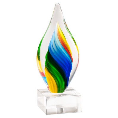 Rainbow Twist Art Glass on Base - AGAR102