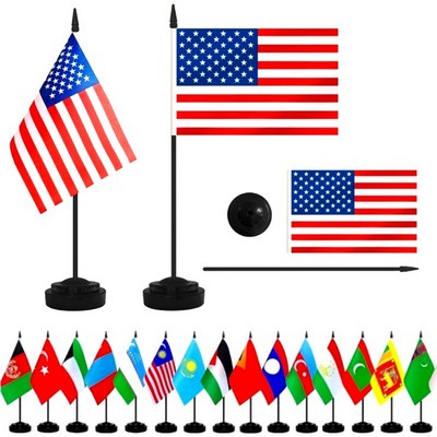 6" x 4" National Desktop Flag Set