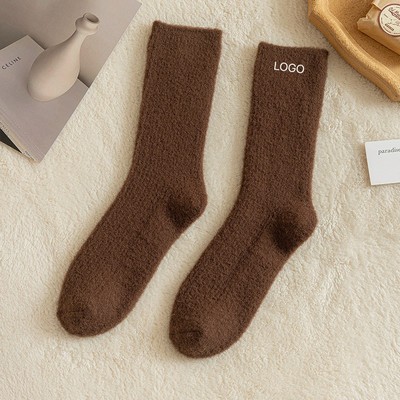 Double-Sided Australian Velvet Mid-Calf Socks Ultra-Thick Winter Thermal Socks Cozy Fleece