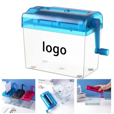 Mini Hand Crank Paper Shredder (Manual, Portable, No Power Required)