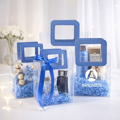 PVC Transparent Reusable Gift Bag W/ Rectangular Handle