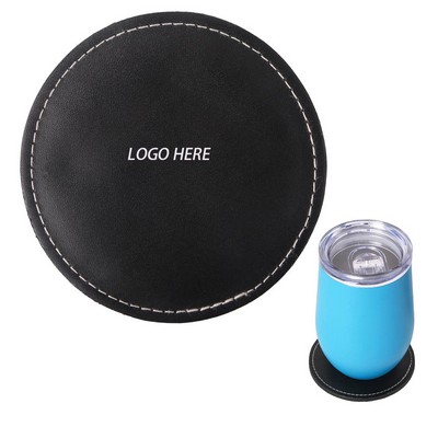 Bonded Leather Round Coaster Single