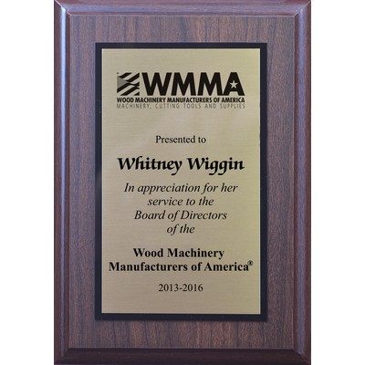 Standard Simulated Walnut Plaque w/ Sublimated Imprint - 1 Color (7"x9")
