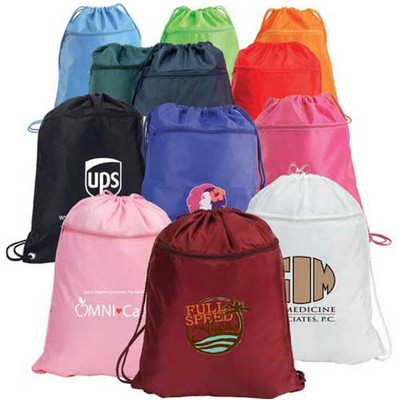 Drawstring Shoulder Pack w/ Solid Colors