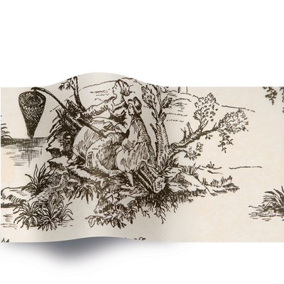 Black Toile Stock Design Holiday Tissue Paper (A)