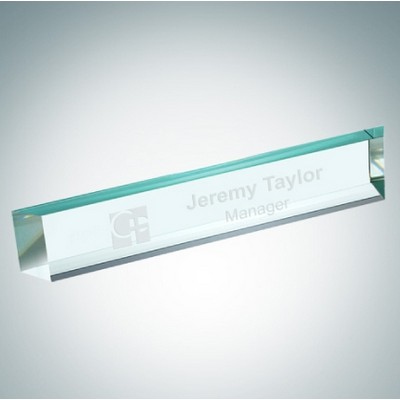 Slant Beveled Optical Crystal Nameplate
