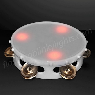 6" Light Up Round Tambourine Toy - PRINTED