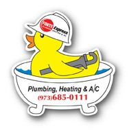 USA Made Premium UV Window Micro-Suction Cling Decal (3"x3") Duck in a Tub Shape