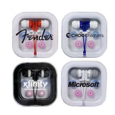 Audio Earbud Headphones With Case