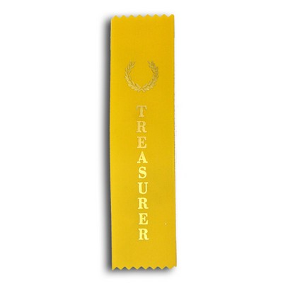 Treasurer Standard Stock Ribbon w/ Pinked Ends (2"x8")