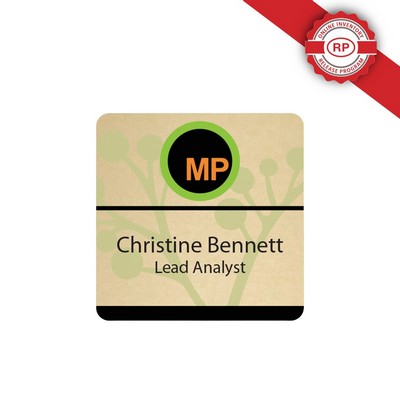 USA Made Eco-Friendly Sublimated Personalized Aluminum Badges (1-5 Sq. Inches)