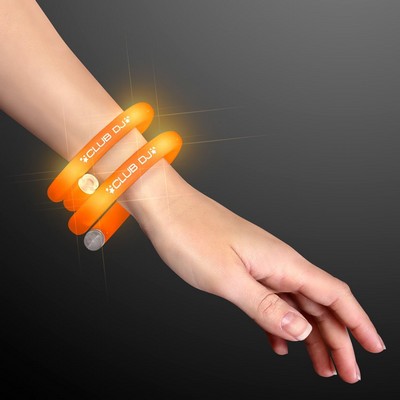 Light Up Orange Flash Tube Bracelets - BLANK