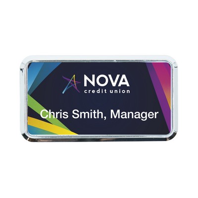 Plastic Framed Badges Rounded Corners (1.5"X3") (Full Color)