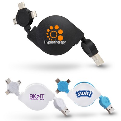 Retractable 3-in-1 Charger Cable