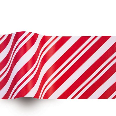 Season's Greetings Peppermint Stripe Stock Design Tissue Paper (A)