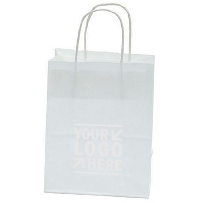 White Kraft Cub Paper Shopping Bag (8"x4½"x10¼")