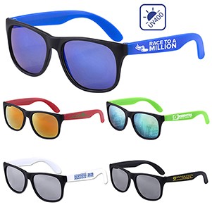 "Newport Tint" Colored Mirror Tint Sunglasses w/Matte Frame