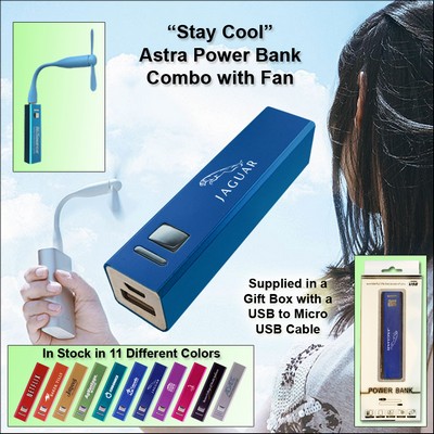 Light Blue 2200 mAh Astra Power Bank Combo w/Fan No Extra Tariff