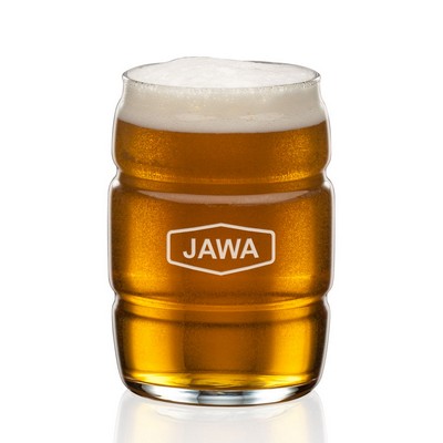 Barrel Beer Glass - 16oz - Deep Etch