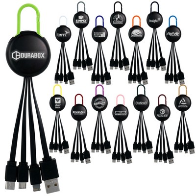 Light Up Logo Clip 3 in 1 Charging Cable