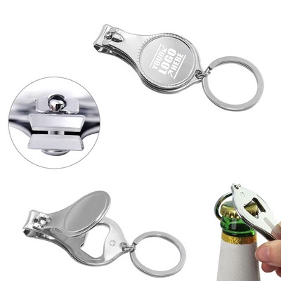 Nail Clippers With Bottle Opener Key Ring