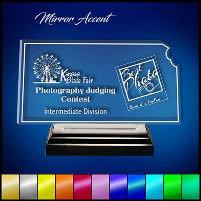 7" Kansas Clear Acrylic Award with Mirror Accent