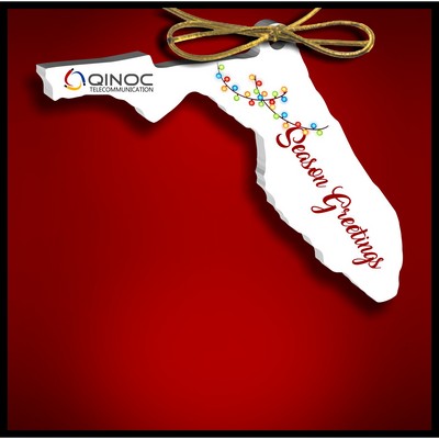Florida Ornament in White Acrylic