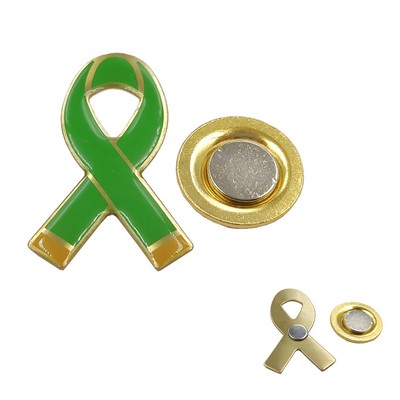 Ribbon Shape Pin Badge With Magnet Backing