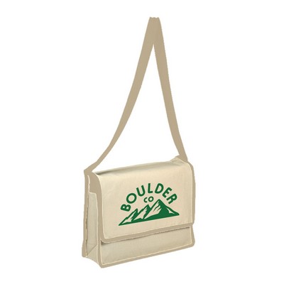 10 oz. Cotton Canvas Eco-Friendly Messenger Bag w/ Handles