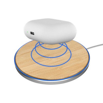 15W QI Certified Bamboo Charging Pad