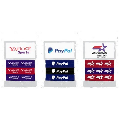 3 Piece 3/4" Fold Over Hair Tie (1 Color Imprint) and Card Holder (Full-Color)