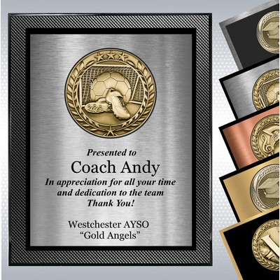 Piano Carbon Fiber Finish Plaque w/Choice of Double Plate and Medallion (10.5" x 13")