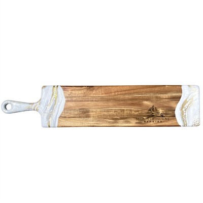 Baguette Acacia Cheeseboard Gold Quartz
