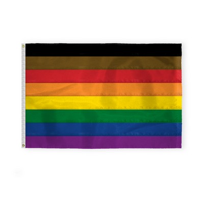 4 ' x 6 ' 1ply Nylon People of color Pride Deluxe Flag