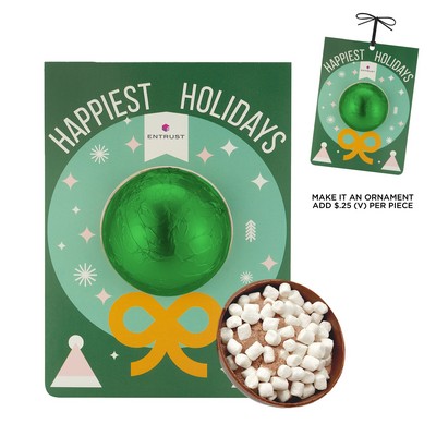 Holiday Mega Hot Chocolate Bomb Billboard Card - Wreath with Green Foil