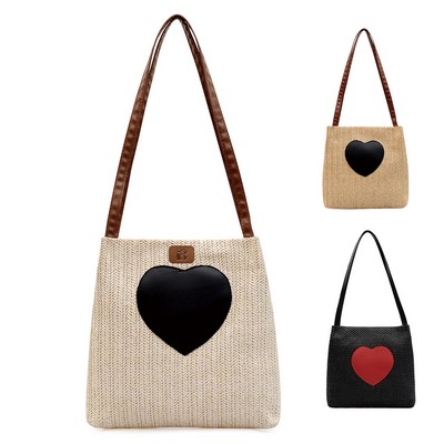 Straw Woven Beach Tote Bag